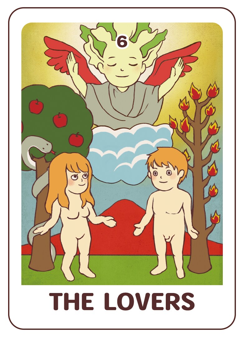 マキアートタロットの6番、恋人たち(THE LOVERS)