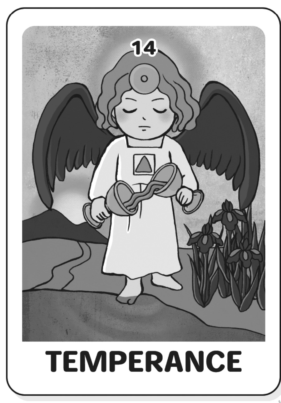 マキアートタロットの14番、節制(TEMPERANCE)