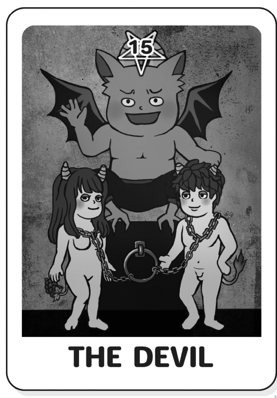 マキアートタロットの15番、悪魔(THE DEVIL)